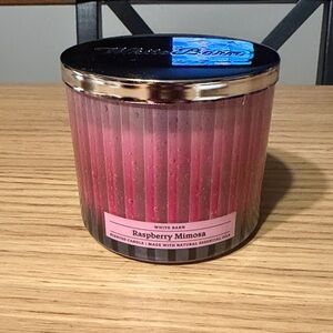 Bath & Body Works 3 Wick Candle. Raspberry Mimosa.